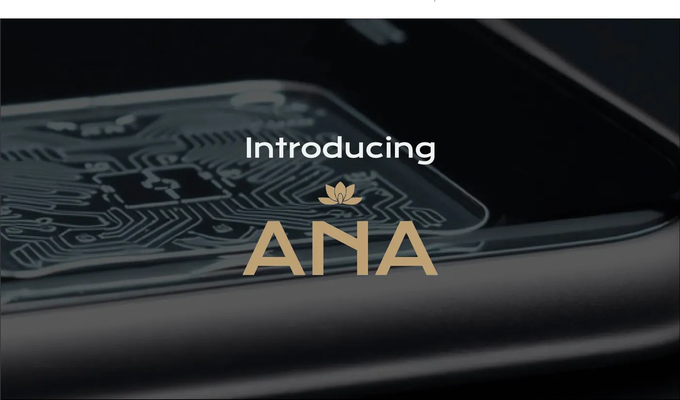 Title slide reading Introducing ANA over a dark circuit pattern