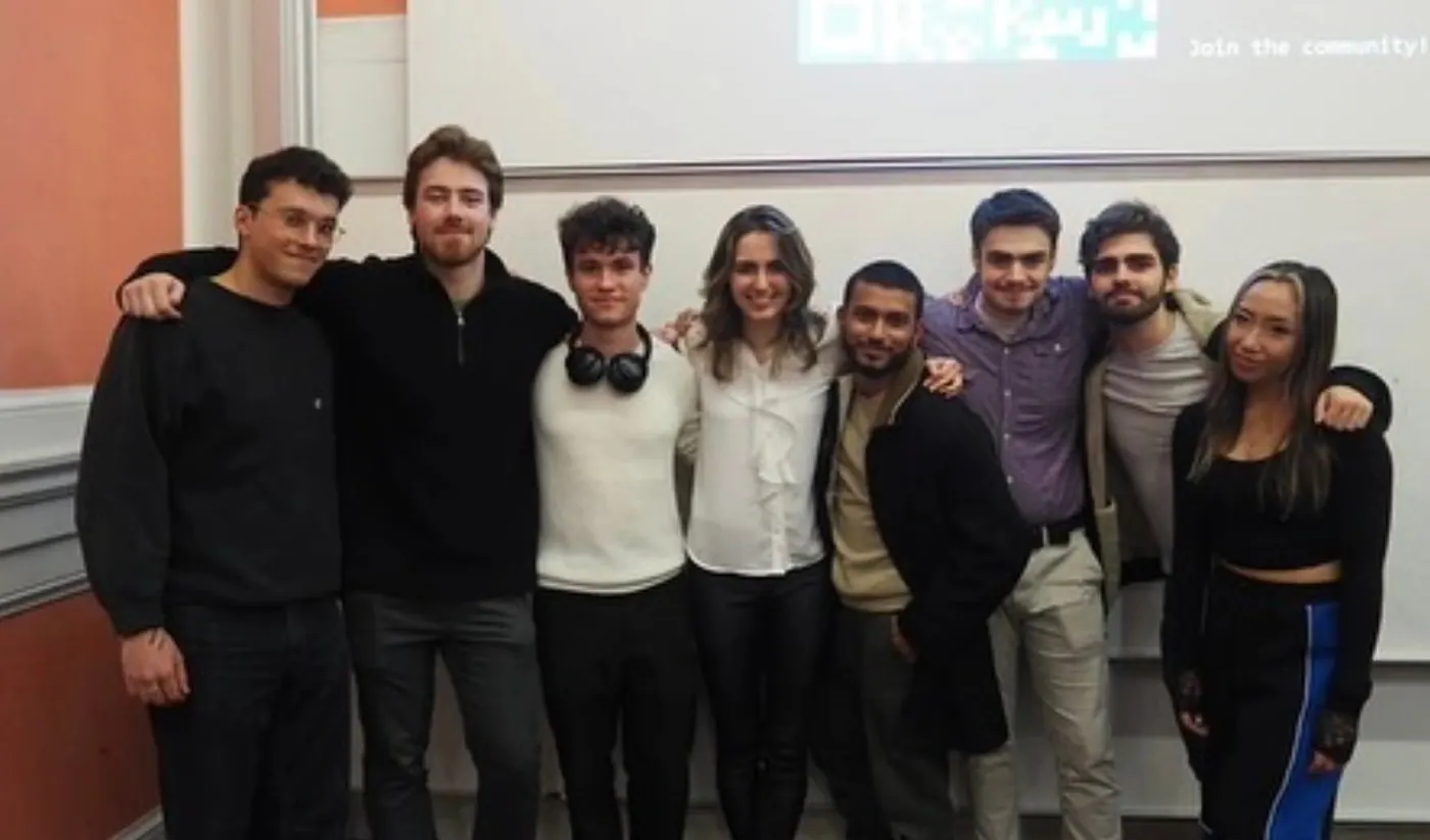 ICL Neurotech Society members standing together in a lecture room